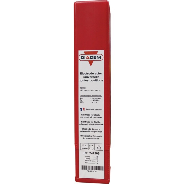 Electrode Rutile Acier Ø 4,0 Boite de 114 Diadem référence fournisseur 247306